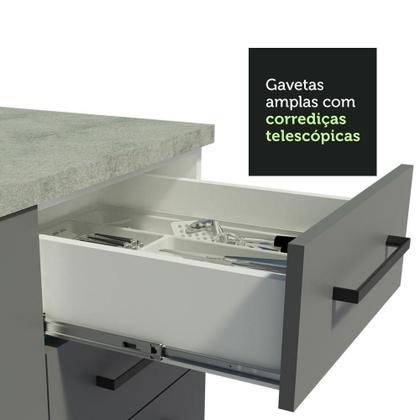 Imagem de Kit Com 2 Balcões De Cozinha 3 Gavetas 4 Portas Branco Cinza