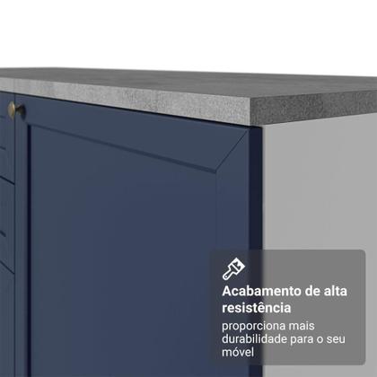 Imagem de Kit Com 2 Balcões De Cozinha 3 Gavetas 4 Portas (sem Tampo E Pia) Branco/azul Vik Madesa 01 Branco/azul