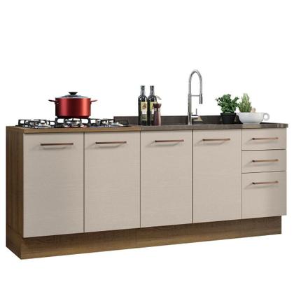 Imagem de Kit com 2 Balcões de Cozinha 3 Gavetas 4 Portas (Sem Tampo e Pia) Rustic/Crema Agata Madesa