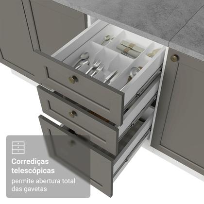 Imagem de Kit com 2 Balcões de Cozinha 3 Gavetas 4 Portas (Sem Tampo e Pia) Vik Madesa 01