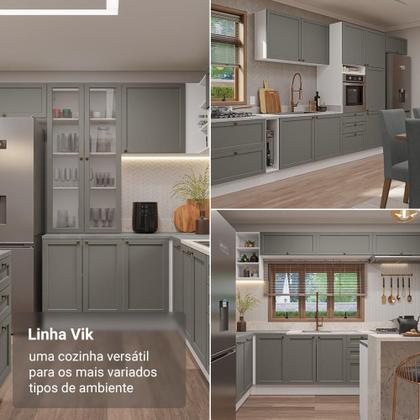 Imagem de Kit com 2 Balcões de Cozinha 3 Gavetas 4 Portas (Sem Tampo e Pia) Vik Madesa 01