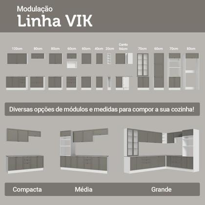 Imagem de Kit com 2 Balcões de Cozinha 3 Gavetas 4 Portas (Sem Tampo e Pia) Vik Madesa 01