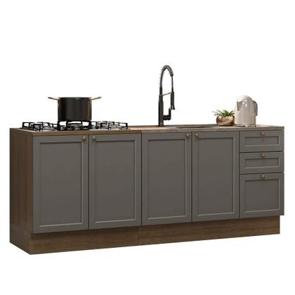 Imagem de Kit com 2 Balcões de Cozinha 3 Gavetas 4 Portas (Sem Tampo e Pia) Vik Madesa 01