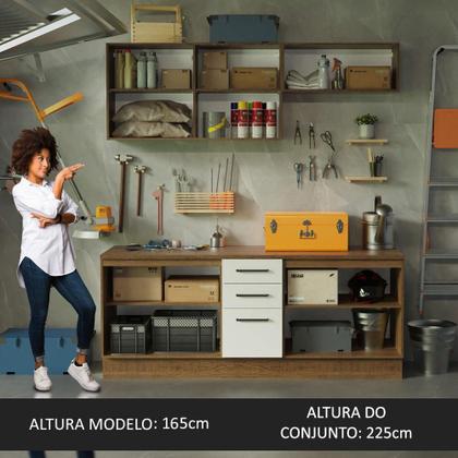 Imagem de Kit com 2 Balcões e 2 Armários Aéreos Multiuso 200cm Agata Madesa