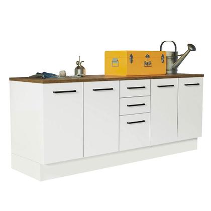 Imagem de Kit com 2 Balcões Multiuso 4 Portas 3 Gavetas Agata Madesa