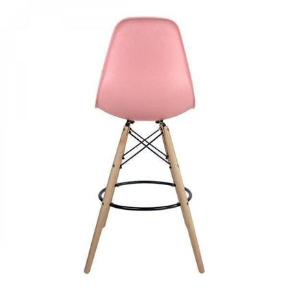 Imagem de Kit com 2 Banquetas Altas Dsw-m Eames Rosa/Madeirado