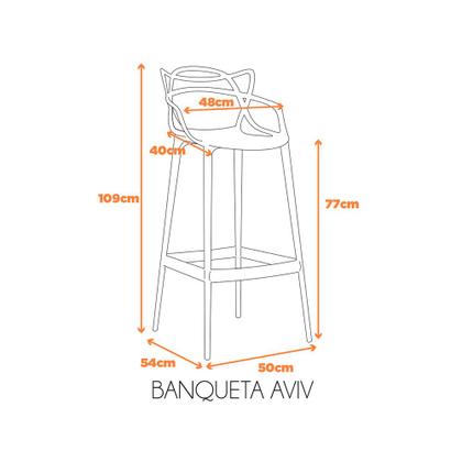 Imagem de Kit com 2 Banquetas Aviv feita em polipropileno Fratini