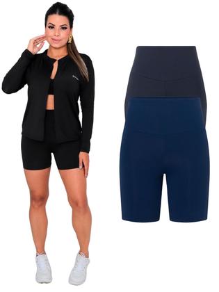 Imagem de Kit Com 2 Bermuda Short Legging Academia Fitness Feminina