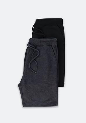 Imagem de Kit Com 2 Bermudas Básicas Masculinas Em Moletom
