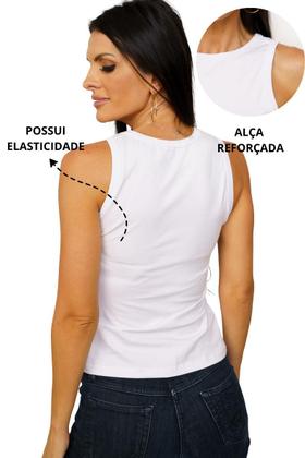 Imagem de Kit com 2 Blusas Femininas Regata Sem Manga  100% Algodão Tamanho:MCor:2 Pretas