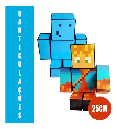 Imagem de Kit Com 2 Bonecos Articulado Jogo Mine Lopers E Problems Craft