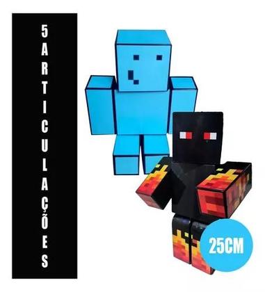 Imagem de Kit com 2 Bonecos Articulado Jogo Mine Problems e Athos Craft