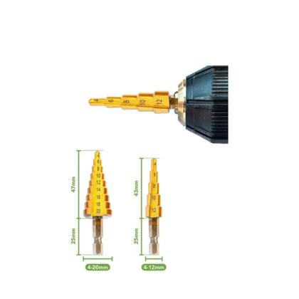 Imagem de Kit Com 2 Brocas Escalonadas 4-12 mm E 4-20 mm Titânio Ótima