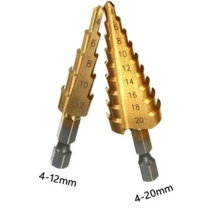 Imagem de Kit Com 2 Brocas Escalonadas 4-12 mm E 4-20 mm Titânio Ótima