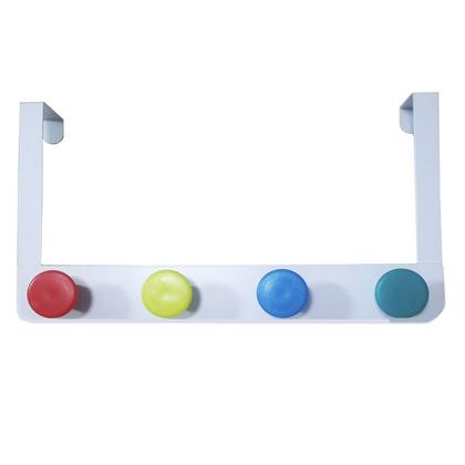 Imagem de Kit com 2 Cabide De Porta Cabideiro Mancebo 4 Pinos Roupas Toalhas Casacos Calças