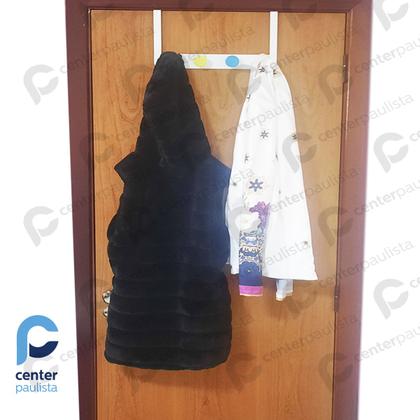 Imagem de Kit com 2 Cabide De Porta Cabideiro Mancebo 4 Pinos Roupas Toalhas Casacos Calças