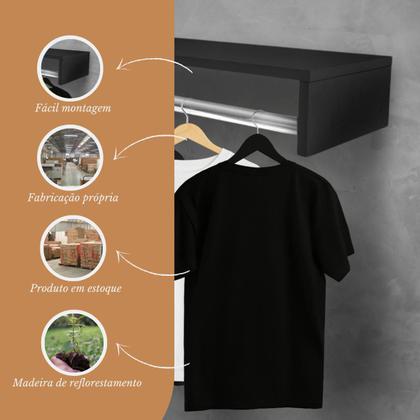 Imagem de Kit com 2 Cabideiros De Parede Arara Para Roupa Decorativa Organizador