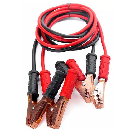Imagem de Kit Com 2 Cabos Auxiliares De Partida Chupeta Transferência De Carga 500Amp Carro Caminhonete Moto