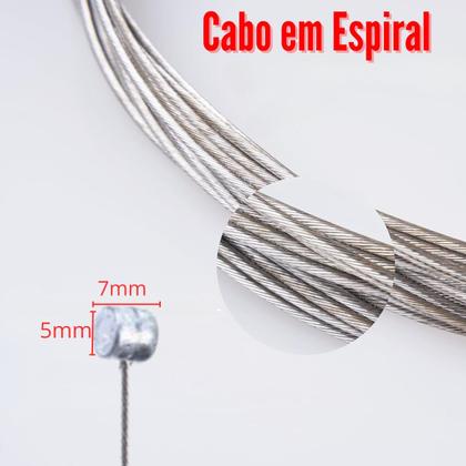 Imagem de Kit com 2 Cabos de Aço para Freio de Bicicleta 3m Cromados e 2 Terminais de Alta Resistência