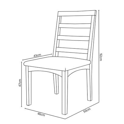Imagem de Kit Com 2 Cadeira Cecília Encosto E Pés De Madeira Maciça Assento Estofada Para Mesa De Jantar