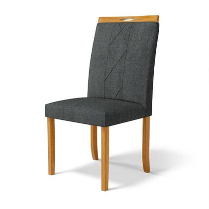 Imagem de Kit Com 2 Cadeiras Ana Madeira Maciça Estofadas Para Mesa De Jantar