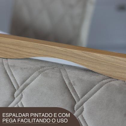 Imagem de Kit com 2 Cadeiras de MDF/MDP Estofadas Bella Nature / Linho