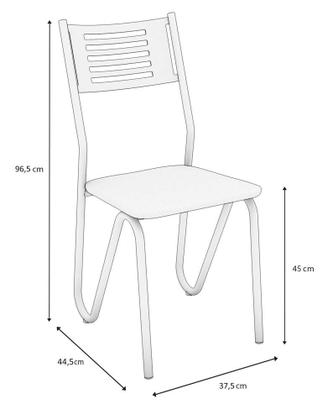 Imagem de Kit com 2 Cadeiras Estofadas Nápoles Pintada 2C045NK Linha Crome Kappesberg Crome