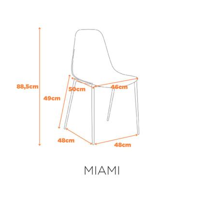 Imagem de Kit com 2 Cadeiras Miami Com Assento em Polipropileno e Base em Aço Pintado Fratini