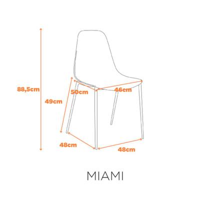 Imagem de Kit com 2 Cadeiras Miami Com Assento em Polipropileno e Base em Aço Pintado Fratini