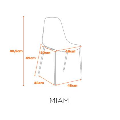 Imagem de Kit com 2 Cadeiras Miami Com Assento em Polipropileno e Base em Aço Pintado Fratini