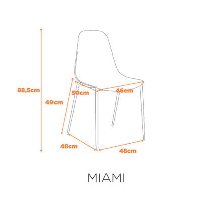Imagem de Kit com 2 Cadeiras Miami Com Assento em Polipropileno e Base em Aço Pintado Fratini