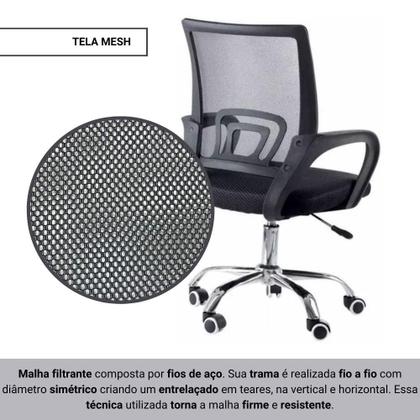 Kit Com 2 Cadeiras Para Escritório Giratórias Estofadas Base Cromada Com Rodízios Berlim Elomio Preta Imagem de Kit Com 2 Cadeiras Para Escritório Giratórias Estofadas Base Cromada Com Rodízios Berlim Elomio Preta