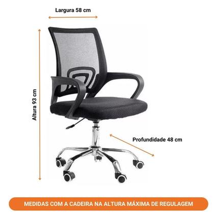 Kit Com 2 Cadeiras Para Escritório Giratórias Estofadas Base Cromada Com Rodízios Berlim Elomio Preta Imagem de Kit Com 2 Cadeiras Para Escritório Giratórias Estofadas Base Cromada Com Rodízios Berlim Elomio Preta