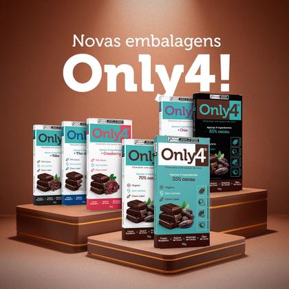 Imagem de Kit Com 2 Caixas Chocolate Vegano 70% Cacau Nibs Only4 70g
