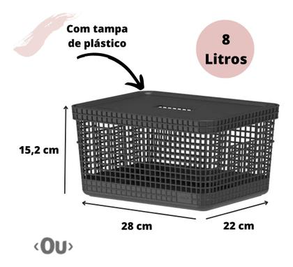 Imagem de Kit Com 2 Caixas Organizadoras Ou Grid 8 L E 20 L Com Tampa