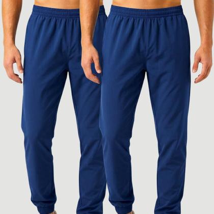 Imagem de Kit com 2 Calças Jogger Masculina em Tactel Leve Confortável para Academia e Uso Diário