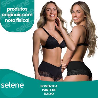 Imagem de Kit Com 2 Calcinhas Renda Feminina Selene Com Forro Confortável