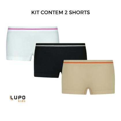 Imagem de Kit com 2 Calcinhas Short Lupo Infantil Juvenil Sem Costura Menina Microfibra Lobinha