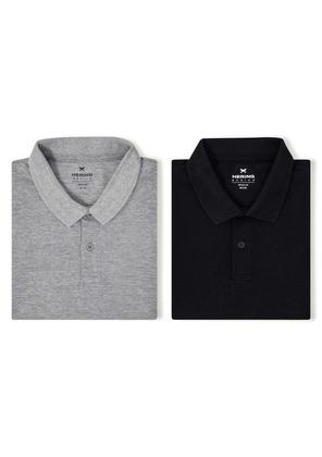 Imagem de Kit Com 2 Camisas Polo Básicas Masculinas Em Piquet