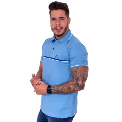 Imagem de Kit com 2 Camisas Polo Masculina Algodão Silkada Casual Básica ( Cores Variadas )