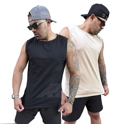 Imagem de Kit com 2 Camisetas Regata Masculina Lisa