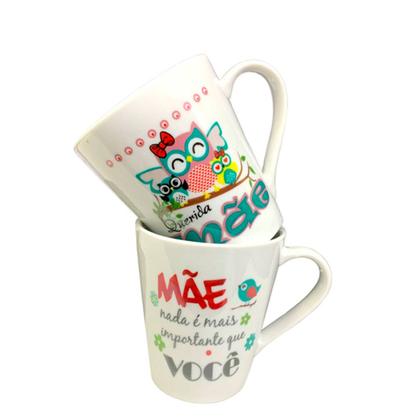 Imagem de Kit Com 2 Canecas Lindas Tema Dia Das Mães 290 ml Porcelana
