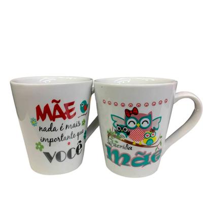 Imagem de Kit Com 2 Canecas Lindas Tema Dia Das Mães 290 ml Porcelana