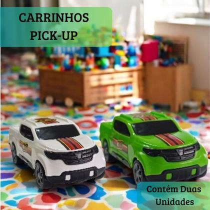 Imagem de Kit com 2 Carrinhos PickUp Caminhonete Infantil Cores Sortidas