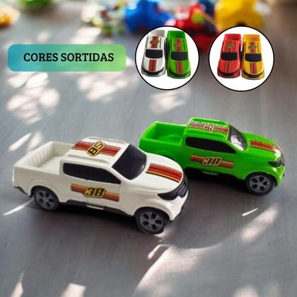 Imagem de Kit com 2 Carrinhos PickUp Caminhonete Infantil Cores Sortidas