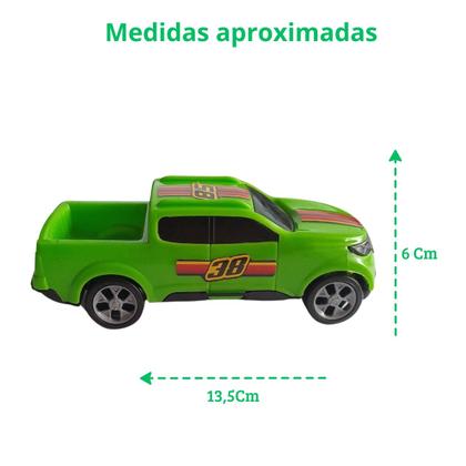 Imagem de Kit com 2 Carrinhos PickUp Caminhonete Infantil Cores Sortidas