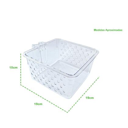 Imagem de Kit com 2 Cesto Organizador com alça Multiuso Armário Acrílico Transparente