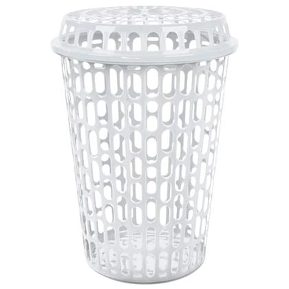 Imagem de Kit Com 2 Cestos Para Roupas Multiuso Telado Com Tampa 60l Preto Arqplast