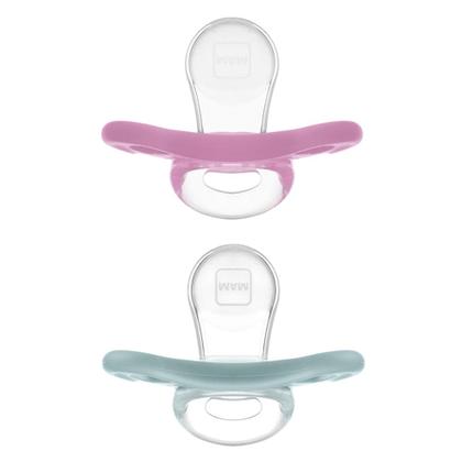 Imagem de Kit com 2 Chupetas Comfort MAM 0-6m Rosa + Estojo