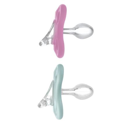 Imagem de Kit com 2 Chupetas Comfort MAM 0-6m Rosa + Estojo
